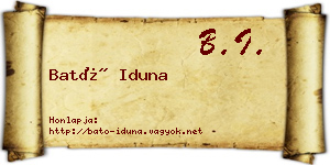 Bató Iduna névjegykártya